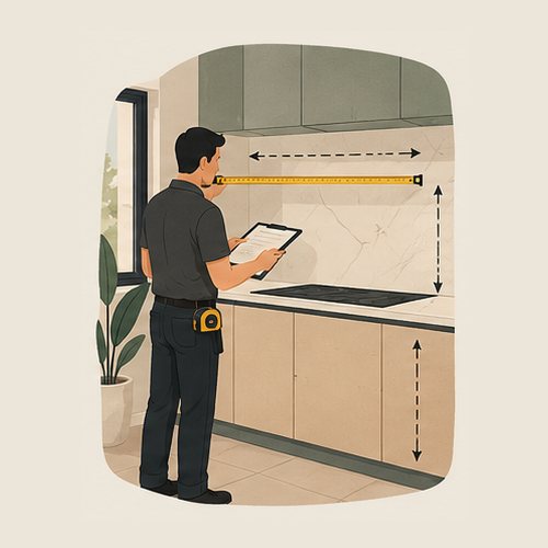 Toma de medidas en la cocina